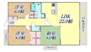 エスリード苦楽園老松町の物件間取画像